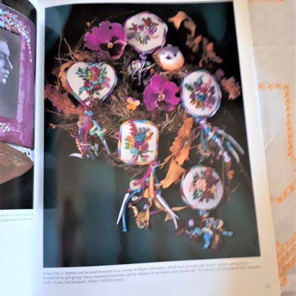 Vintage 1990s Softcover Book Silk Ribbon Embroidery by Judith Baker Montano - Picture 9 of 14